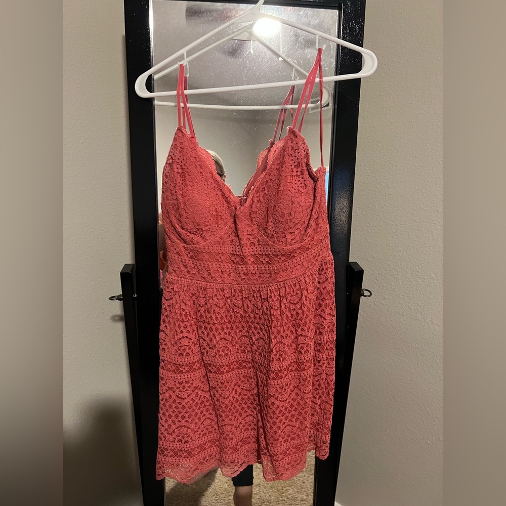 Light pink floral lace dress. Worn once!